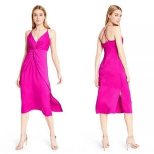 Cushnie Target pink twist front midi dress sz 10